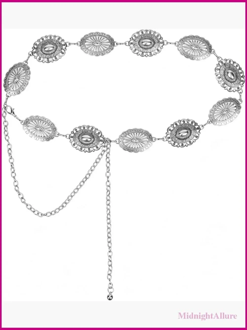 Adjustable Gold Metal Western Chain Belt for Women Cowgirl Country